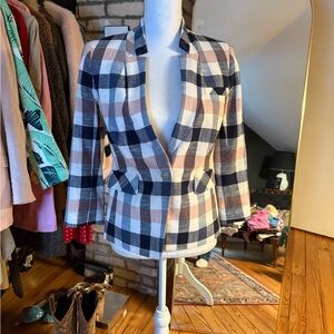 Veronica Beard blue and pink Plaid Blazer